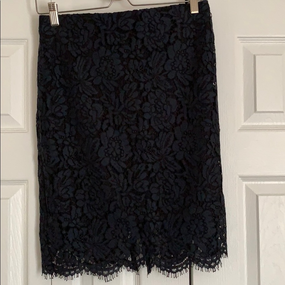 Deep Green/Blue Lace Skirt from Banana Republic